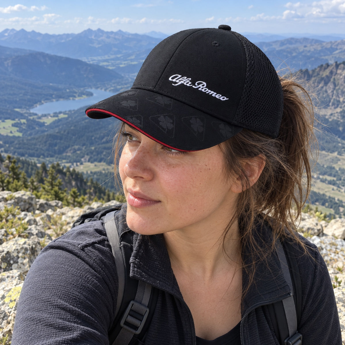 Alfa Romeo Elite Casual Trucker Cap – Black – ilustrační foto 2 (AI)