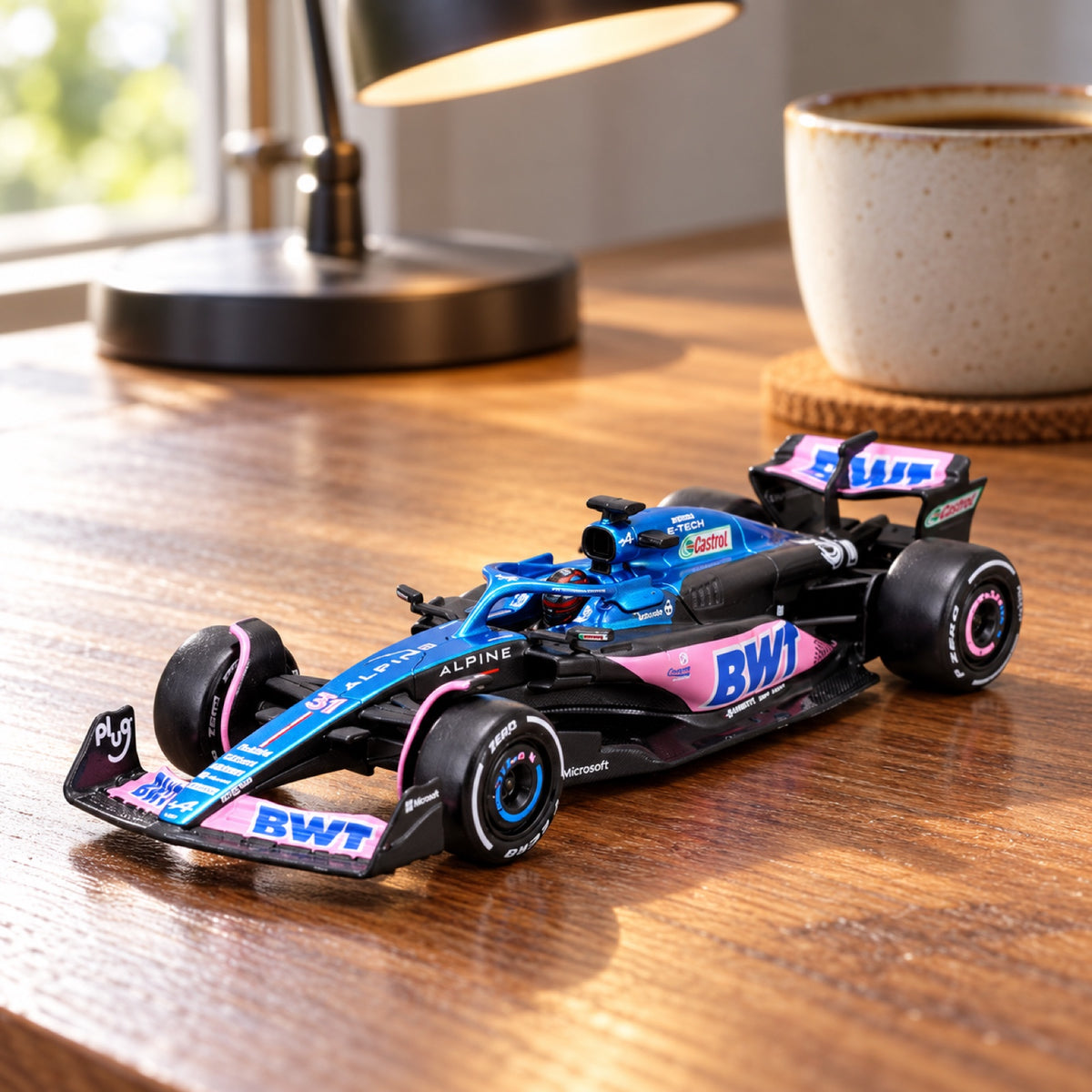 Alpine F1 A523 Bburago #31 Esteban Ocon 2023 Model 1:43 – Signature – illustrative photo (AI)