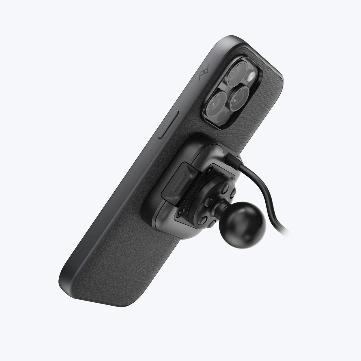 Motorradhalterung Peak Design Motorcycle Mount - 1"-Kugelkopfadapter, abschließbar mit Ladefunktion - schwarz