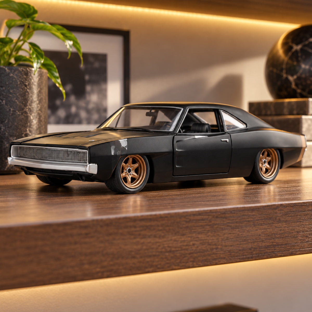 Fast & Furious Dodge Charger Widebody 1968 Modell – Illustrationsfoto (KI)