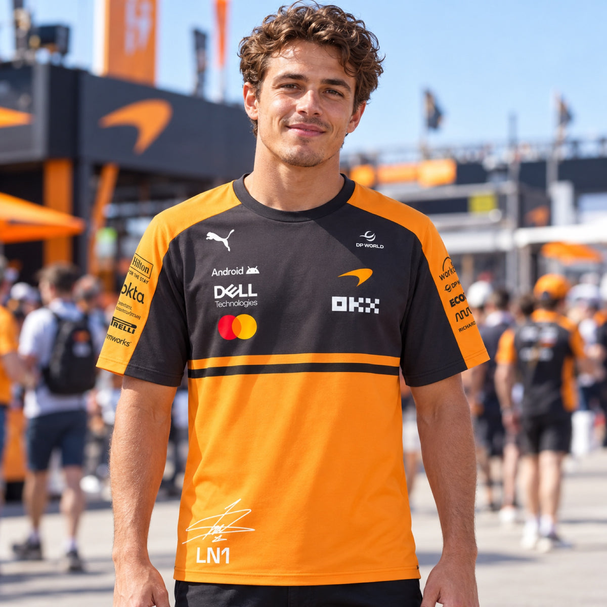 Lando Norris #1 McLaren F1 x Puma T-Shirt – Team Edition – Illustrationsfoto (KI)