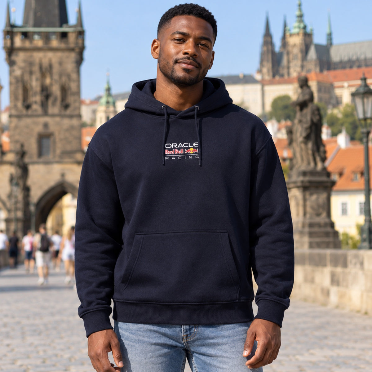 Oracle Red Bull Racing RACING Edition Hoodie with Logo – Navy Blue – illustrative photo (AI)