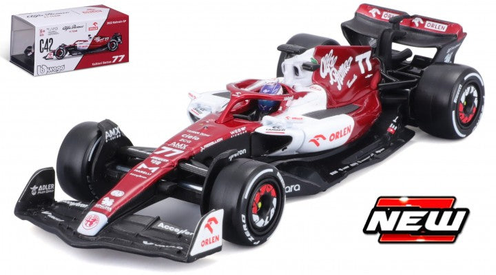 Modell Alfa Romeo Orlen F1 C42 Bburago #77 Valtteri Bottas 2022 im Maßstab 1:43 Signature
