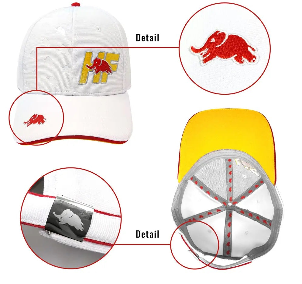 Lancia HF Cap mit Elefanten-Logo – Weiß