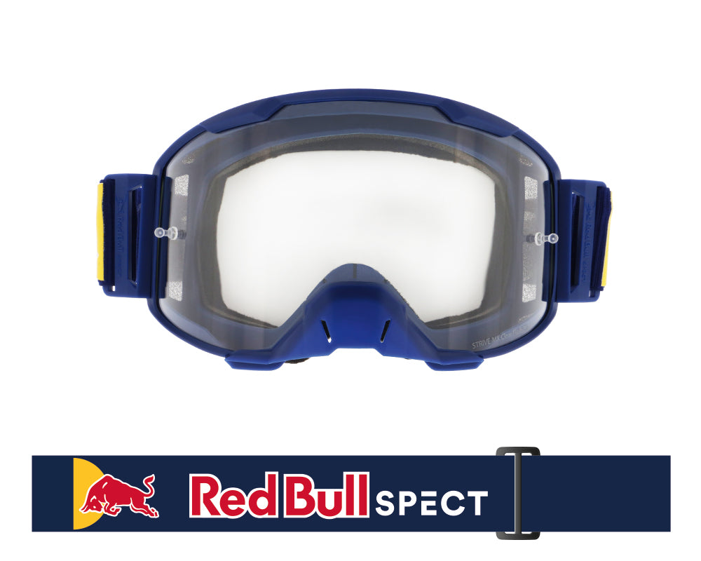 Red Bull Spect STRIVE motocross goggles navy with clear lens