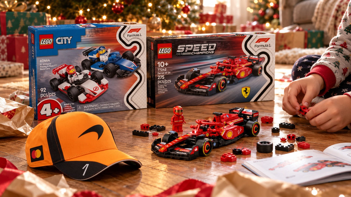 Gift for a young F1 and MotoGP fan: sizes, LEGO by age and models – illustrative image created with AI