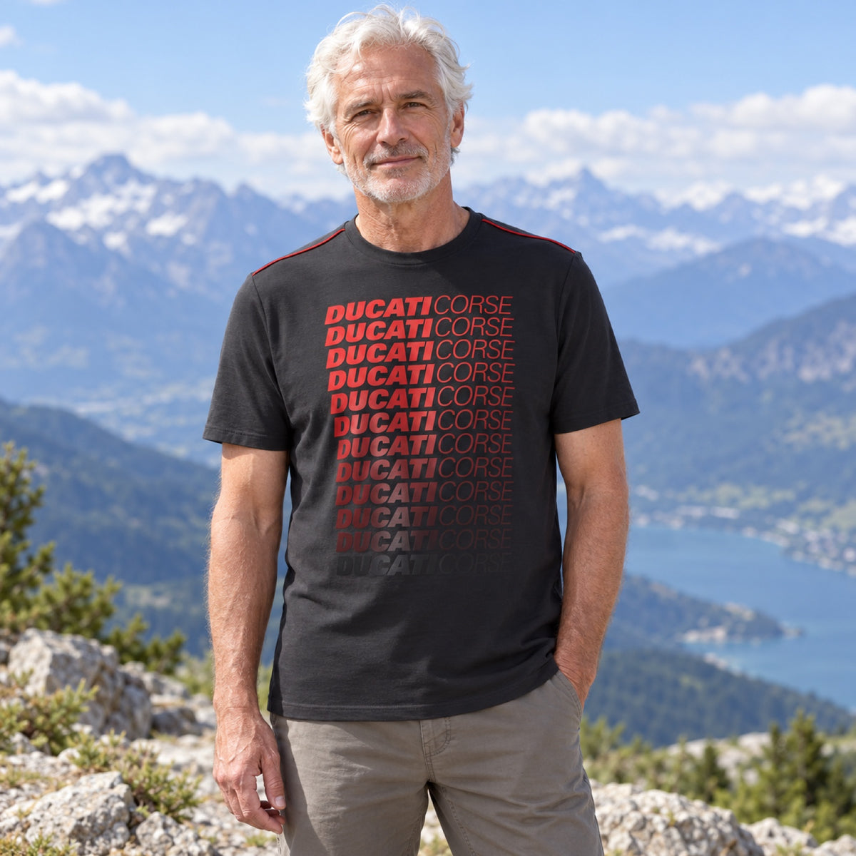 Ducati Corse DUCATI Fan-T-Shirt – Dunkelgrau – Illustrationsfoto (KI)