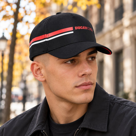 Ducati Corse Logo Cap – Black – illustrative photo (AI)