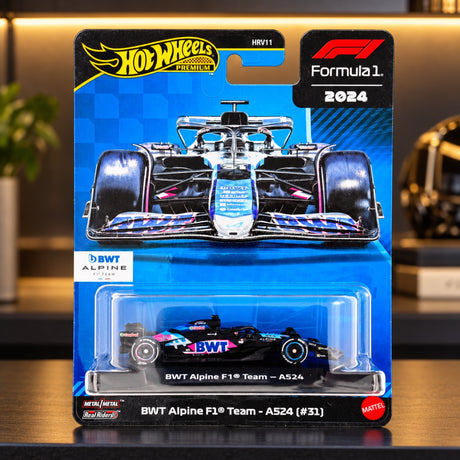 Hot Wheels F1 Premium Modell – Esteban Ocon Alpine F1 – Illustrationsfoto (KI)