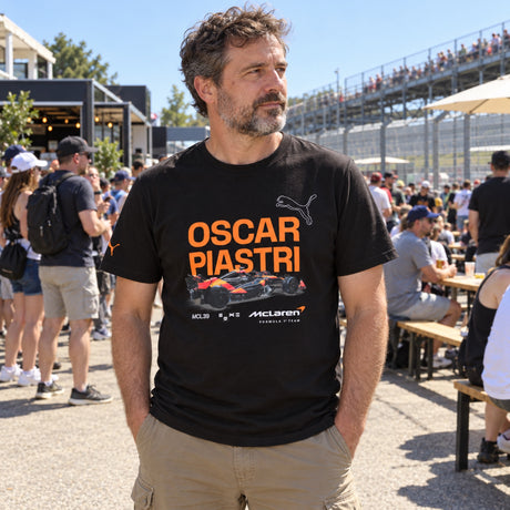 Oscar Piastri McLaren F1 T-Shirt – Black – Fan Edition – ilustrační foto (AI)