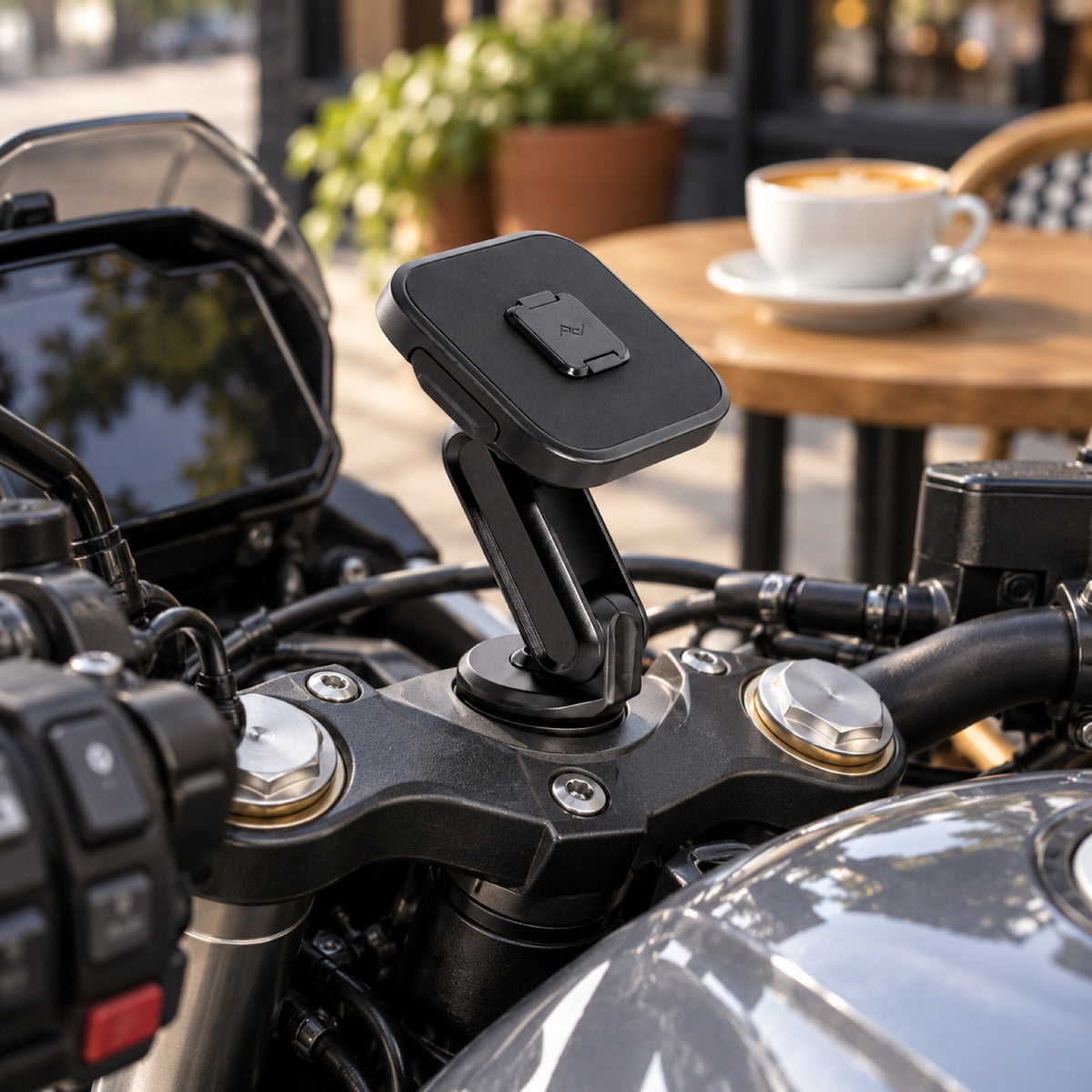 Peak Design Motorcycle Mount Stem Mount – Black – illustrative photo (AI)