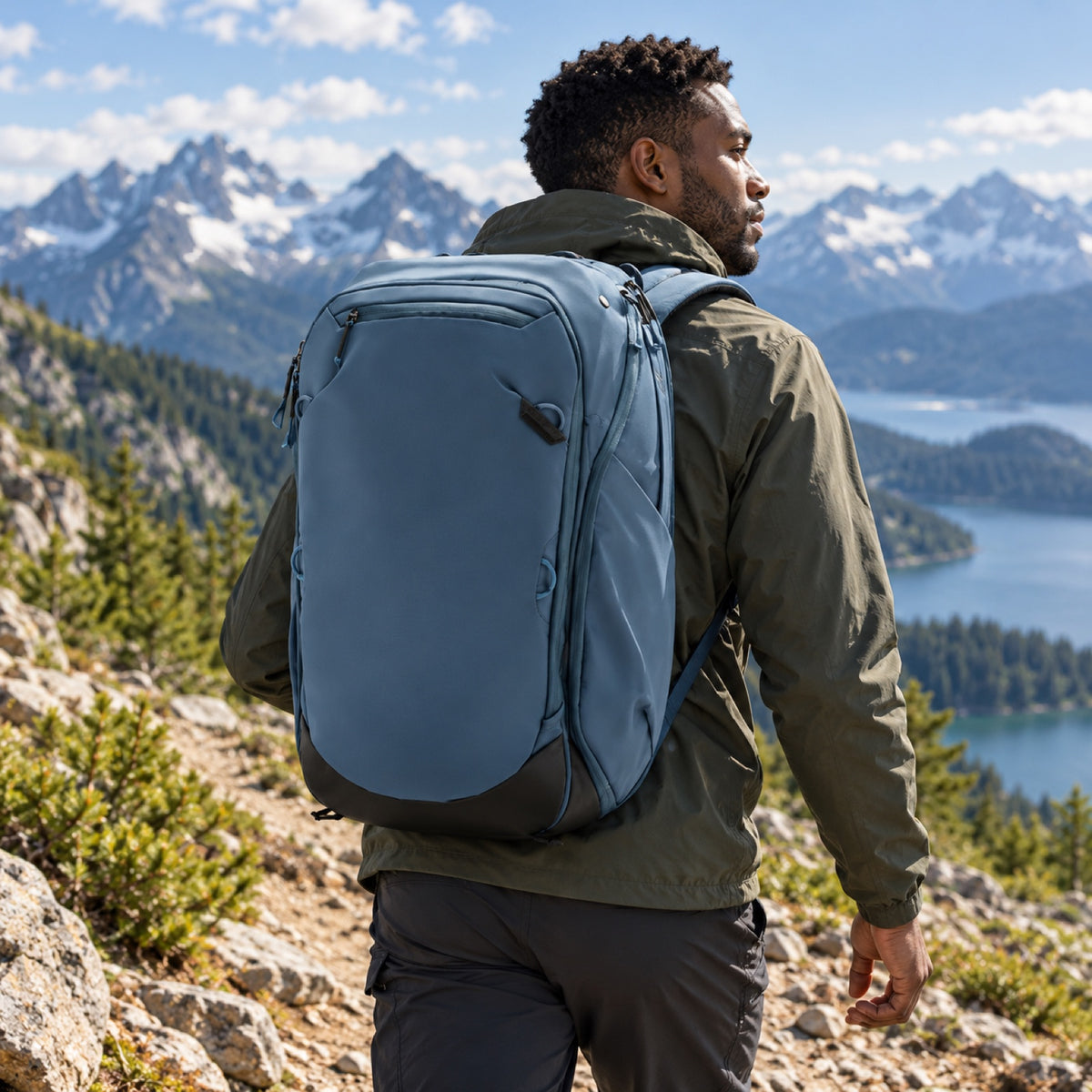 Peak Design Travel Backpack 45L v2 – Ocean – illustrative photo (AI)