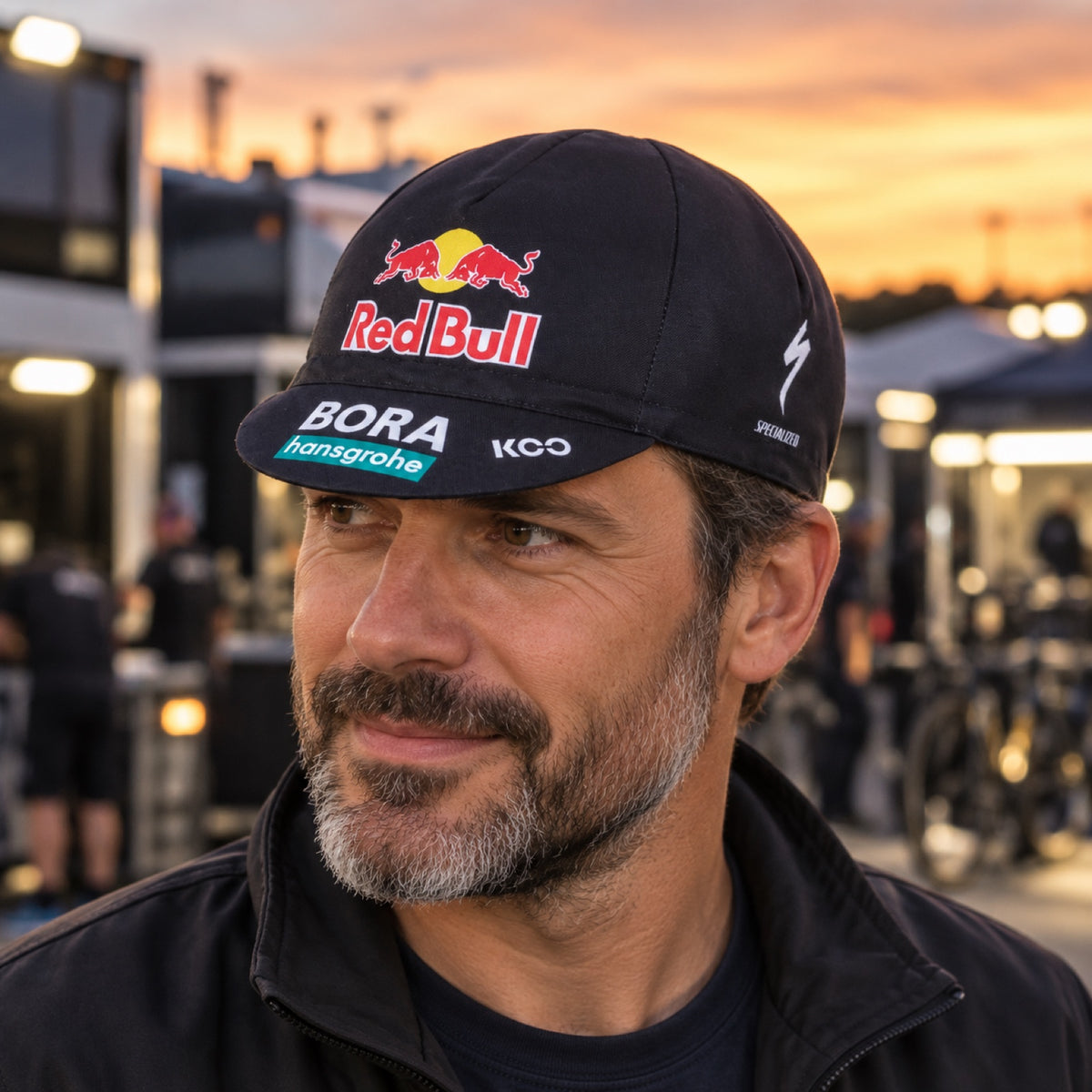 Red Bull Bora Hansgrohe Cycling Cap – SPECIALIZED Team Edition – illustrative photo (AI)