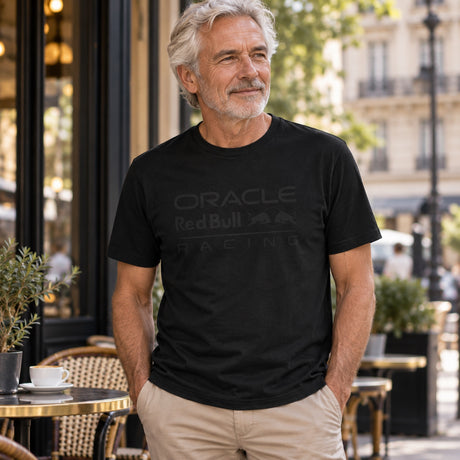 Oracle Red Bull Racing TONAL Edition T-Shirt with Logo – Black – illustrative photo (AI)