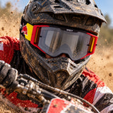 Red Bull Spect TORP Motocross-Brille – Schwarz/Rot mit Smoke-Glas – Illustrationsfoto (KI)