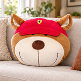 Scuderia Ferrari Plüsch-Teddybär-Kissen – Illustrationsfoto (KI)