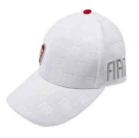 Fiat Cap mit geprägtem Logomuster – Weiß