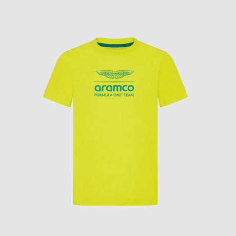 Aston Martin F1 Team kids' LOGO casual T-shirt light yellow – 164 CM