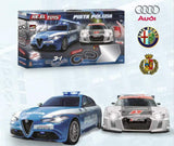 Autorennbahn PISTA Alfa Romeo Polizia - Audi 1:43
