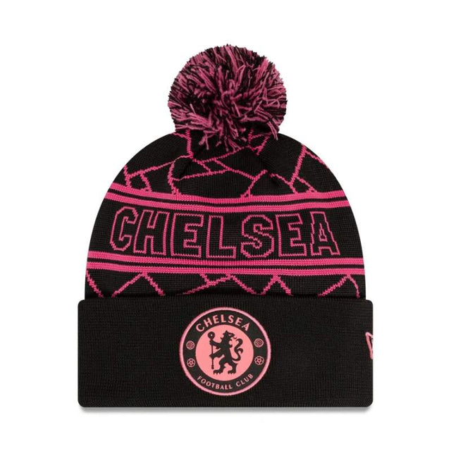 Chelsea vintage winter beanie black with pompom