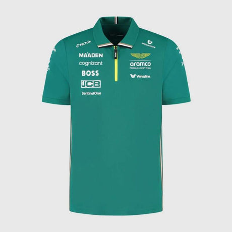 Aston Martin F1 Team team polo shirt with sponsor logos