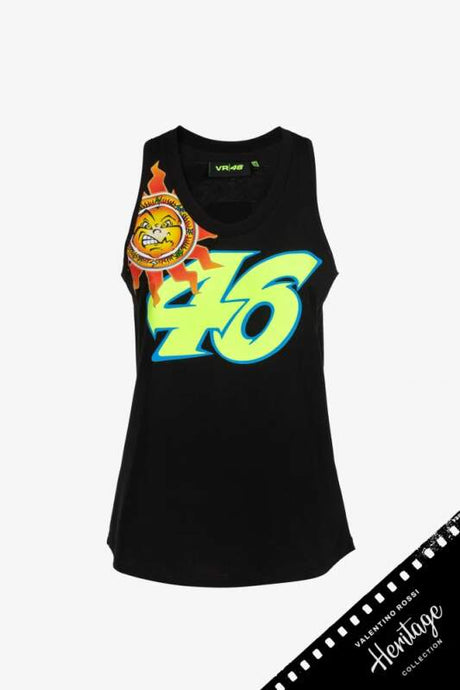 VR46 Valentino Rossi Damen-Tanktop – Heritage schwarz