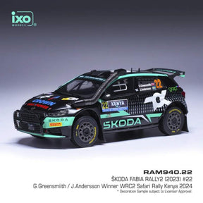Modell IXO Škoda Fabia Rally2 #22 Greensmith/Andersson, WRC Safari Rallye Kenia 2024