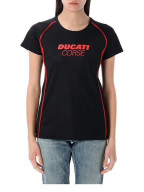 Ducati Corse Damen-Freizeit-T-Shirt mit Schriftzug