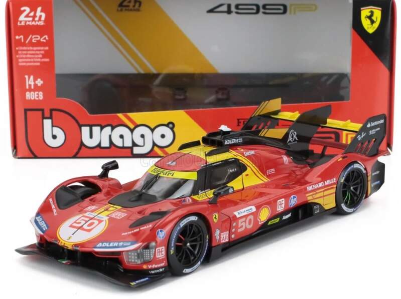 Modell Bburago Ferrari 499P #50, Sieger Le Mans 2024