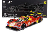 Modell Bburago Ferrari 499P Nr. 50, Sieger Le Mans 2024, im Maßstab 1:18 – Deluxe Edition