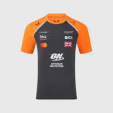McLaren F1 Lando Norris Team-T-Shirt mit Sponsorenlogos – Dunkelgrau