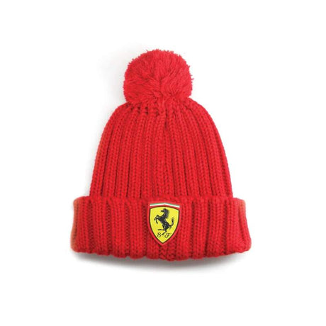 Ferrari Kinder-Wintermütze mit Bommel und Logo