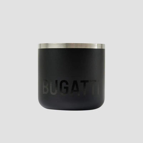 Black Bugatti mug with lettering