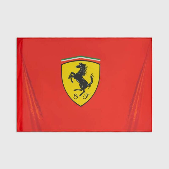 Scuderia Ferrari F1 flag with logo, red