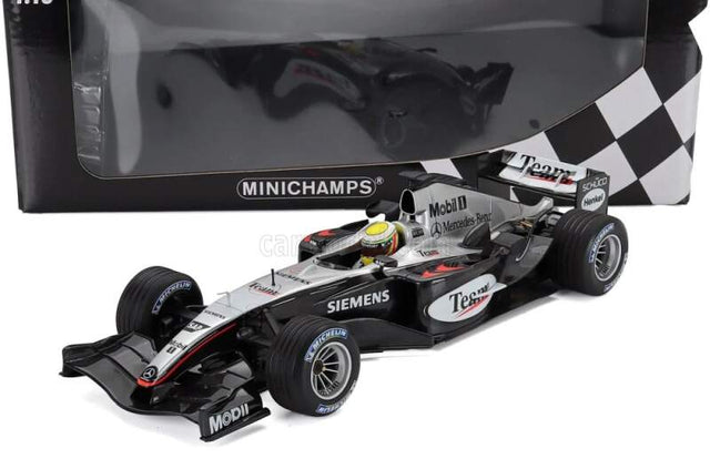 Modell Minichamps McLaren MP4/19 Lewis Hamilton im Maßstab 1:18 - Silverstone-Test 2004