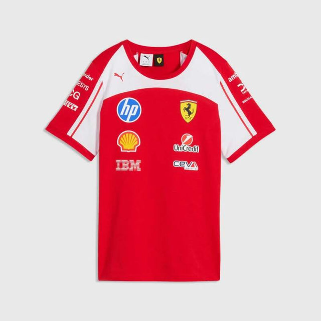 Damen-T-Shirt Scuderia Ferrari F1 x Puma mit Sponsorenlogos - Team Edition