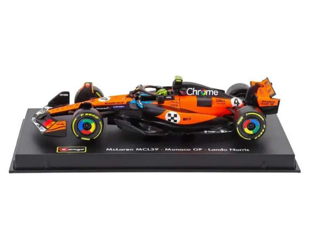 Modell McLaren F1 MCL39 BBurago #4 Lando Norris Monaco 2025 im Maßstab 1:43 - Signature