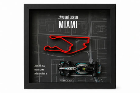 PETROL ART 3D Miami Frame with Mercedes Kimi Antonelli 1:43 Model – Miami GP 2025