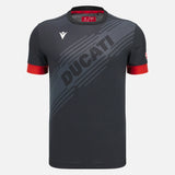 Ducati x Macron Sport-T-Shirt mit Logo – Dunkelgrau