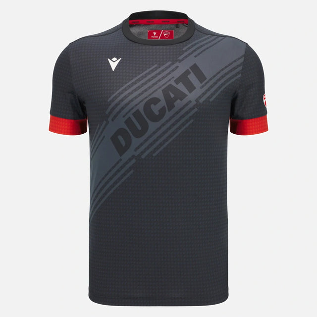 Ducati x Macron Sport-T-Shirt mit Logo – Dunkelgrau