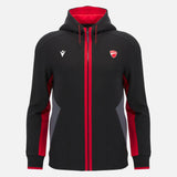 Ducati x Macron Zip-Hoodie mit Logo – Schwarz