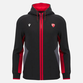 Ducati x Macron Zip-Hoodie mit Logo – Schwarz