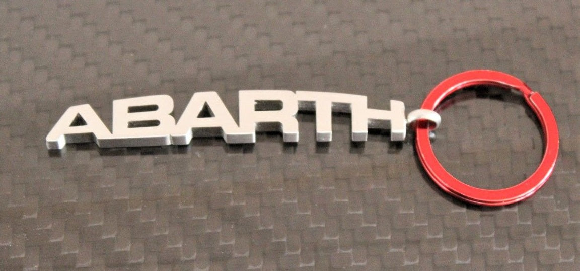 Abarth metal keyring with red ring – official product
