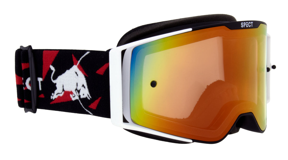 Red Bull Spect Motocrossbrille TORP schwarz-weiß mit rotem Glas