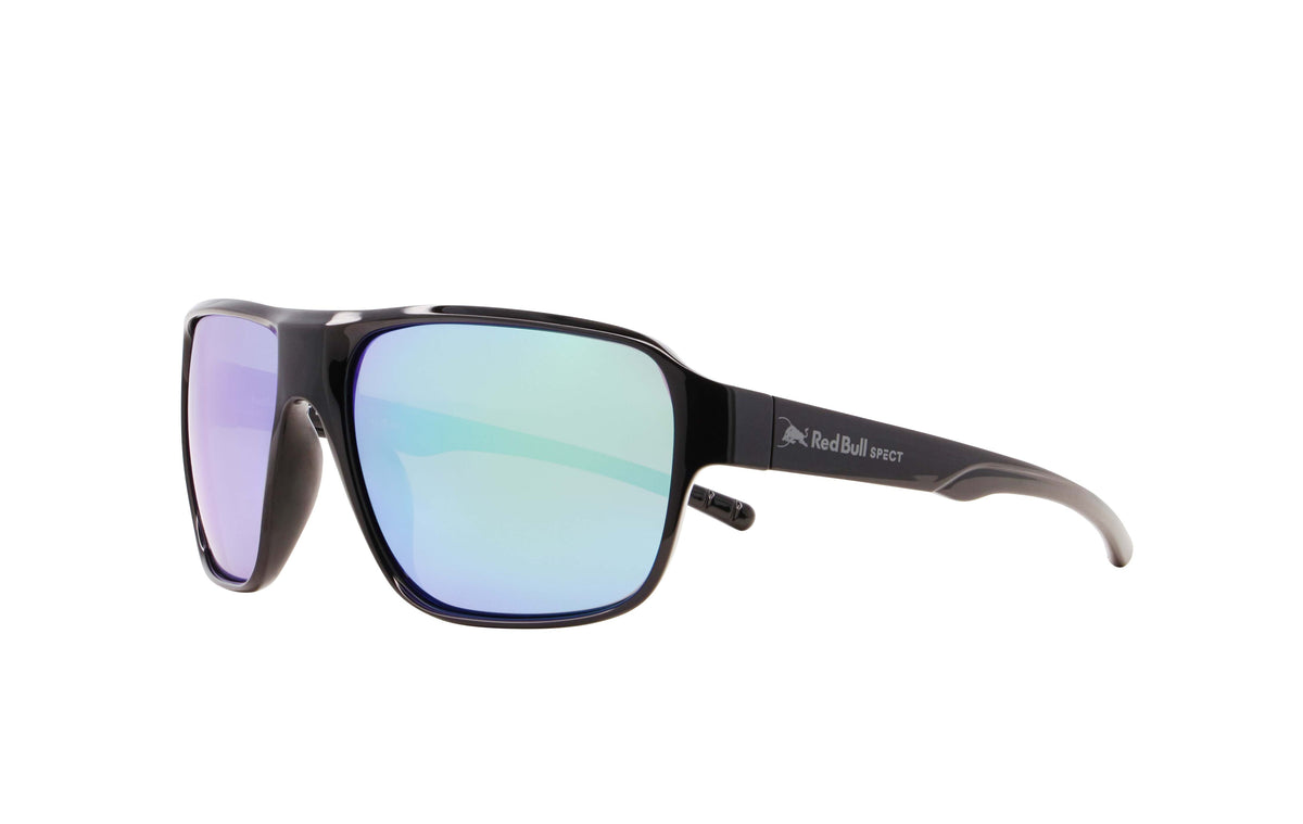 Red Bull Spect Sonnenbrille CHOP schwarz mit grün-violetten Gläsern