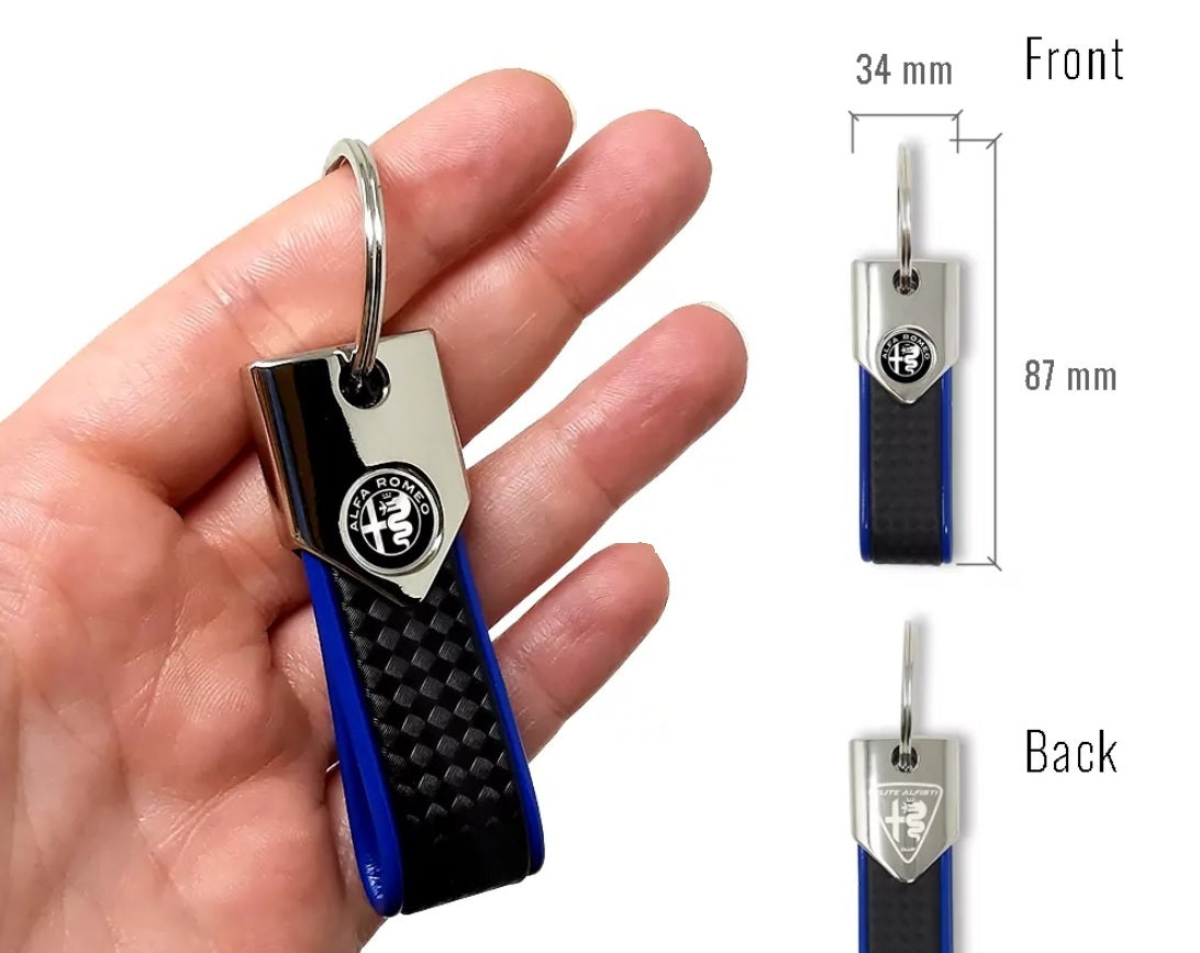 Alfa Romeo BAND carbon keyring blue