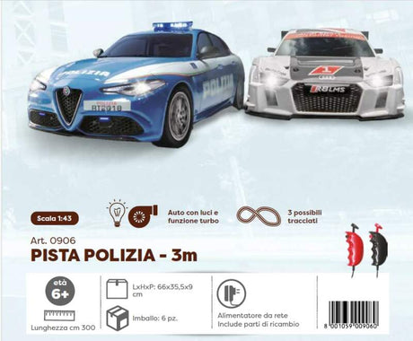 PISTA Alfa Romeo Polizia - Audi 1:43 slot car track