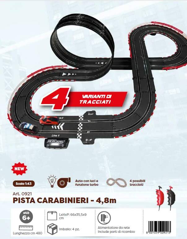 Autorennbahn PISTA Alfa Romeo Carabinieri - Bugatti 1:43