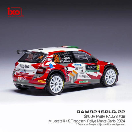 Modell IXO Škoda Fabia Rally2 2024 N.38 M. Locatelli – Rallye Monte Carlo