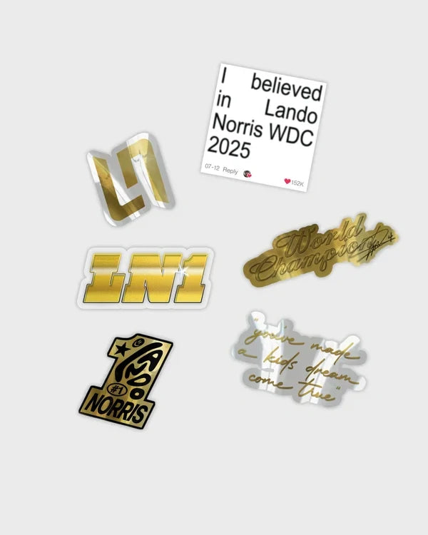Lando Norris LN4 kleines Aufkleber-Set – CHAMPION Edition